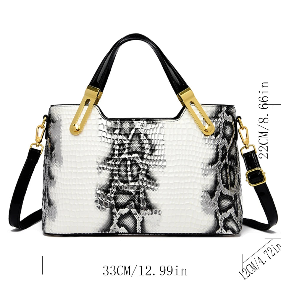 Fashion Trend Noble Women Handbag Python Pattern Luxury Ladies Party Handbag