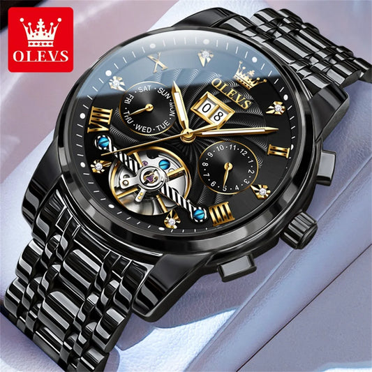 OLEVS Classic Men's Watches Tourbillon Multi-Function Fully Automatic Men Watch