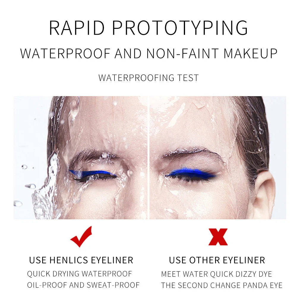 12- Color Waterproof Liquid Eyeliner Set - Vibrant Eye Makeup Pencils