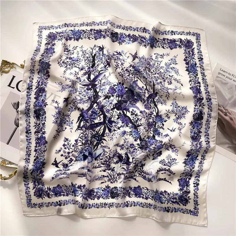 Luxury Silk Feeling Neckerchief for Women Designer Style Neck Wrap & Hair Accessory