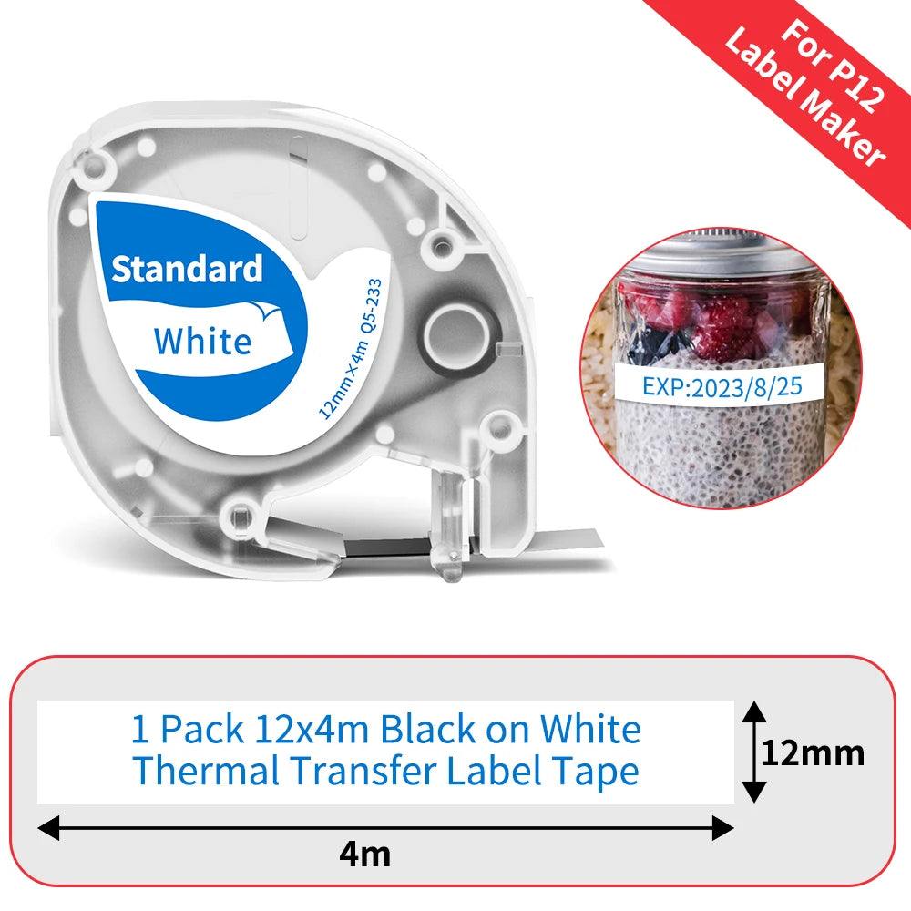 P12 Mini Bluetooth Labe Maker- Portable Sticker Printer with Multiple Templates