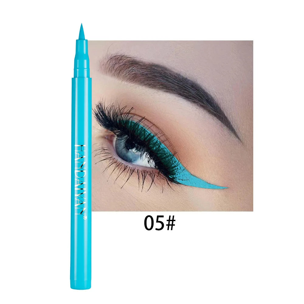 12- Color Waterproof Liquid Eyeliner Set - Vibrant Eye Makeup Pencils