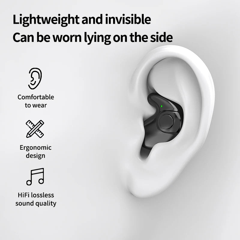 Wireless Bluetooth 5.3 Sleep & Sport Earbuds Waterproof Noise Cancelling Mini Headphones