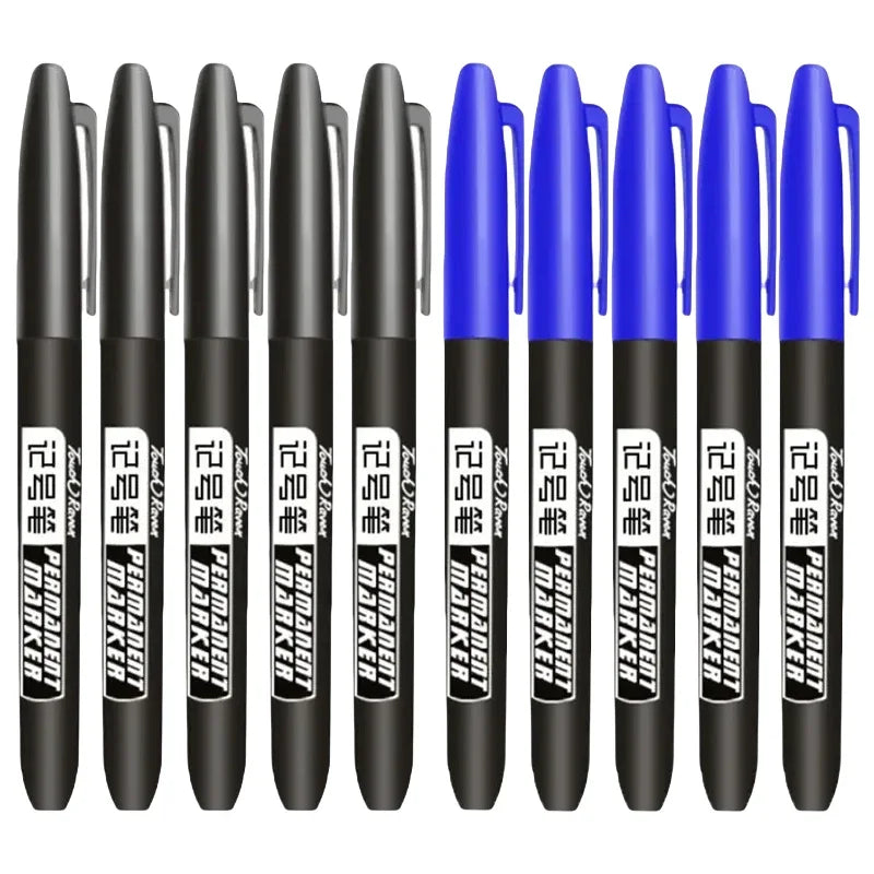 Permanent Maker Pen Set-Waterproof Drawing Markers in Black, Blue & Red