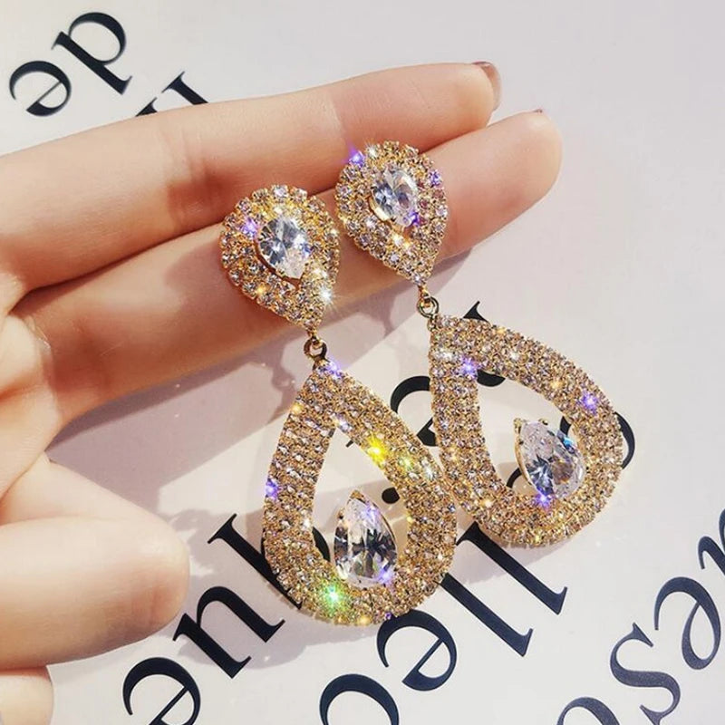 Rhinestone Tessel Drop Earrings