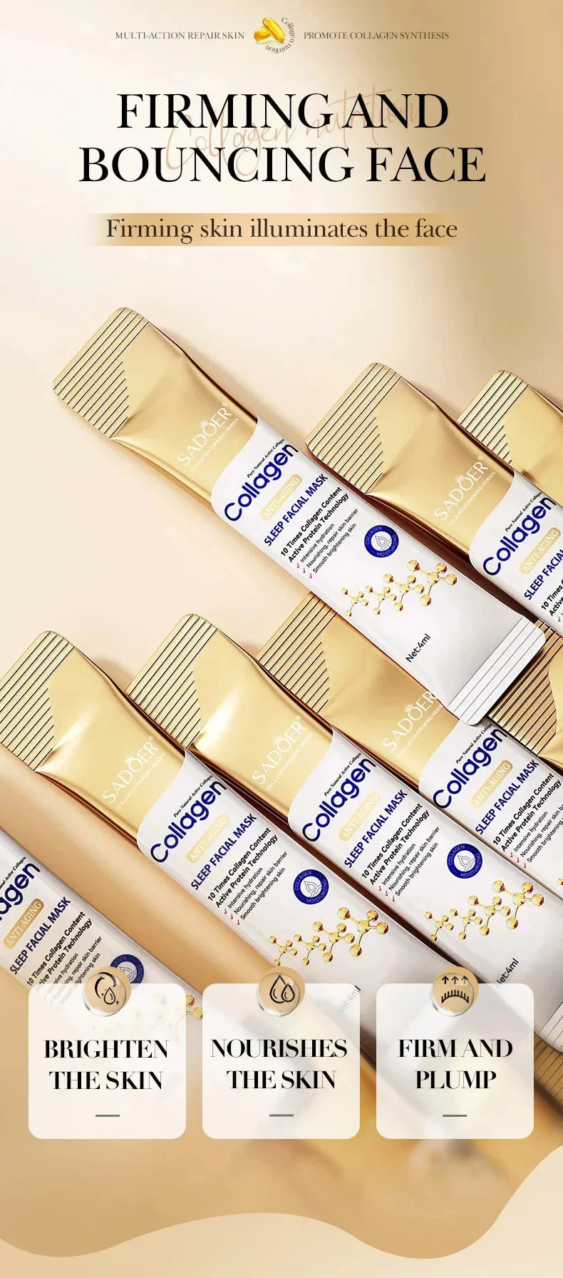 Collagen Sleeping Face Masks- Moisturizing & firming Overnight Treatment