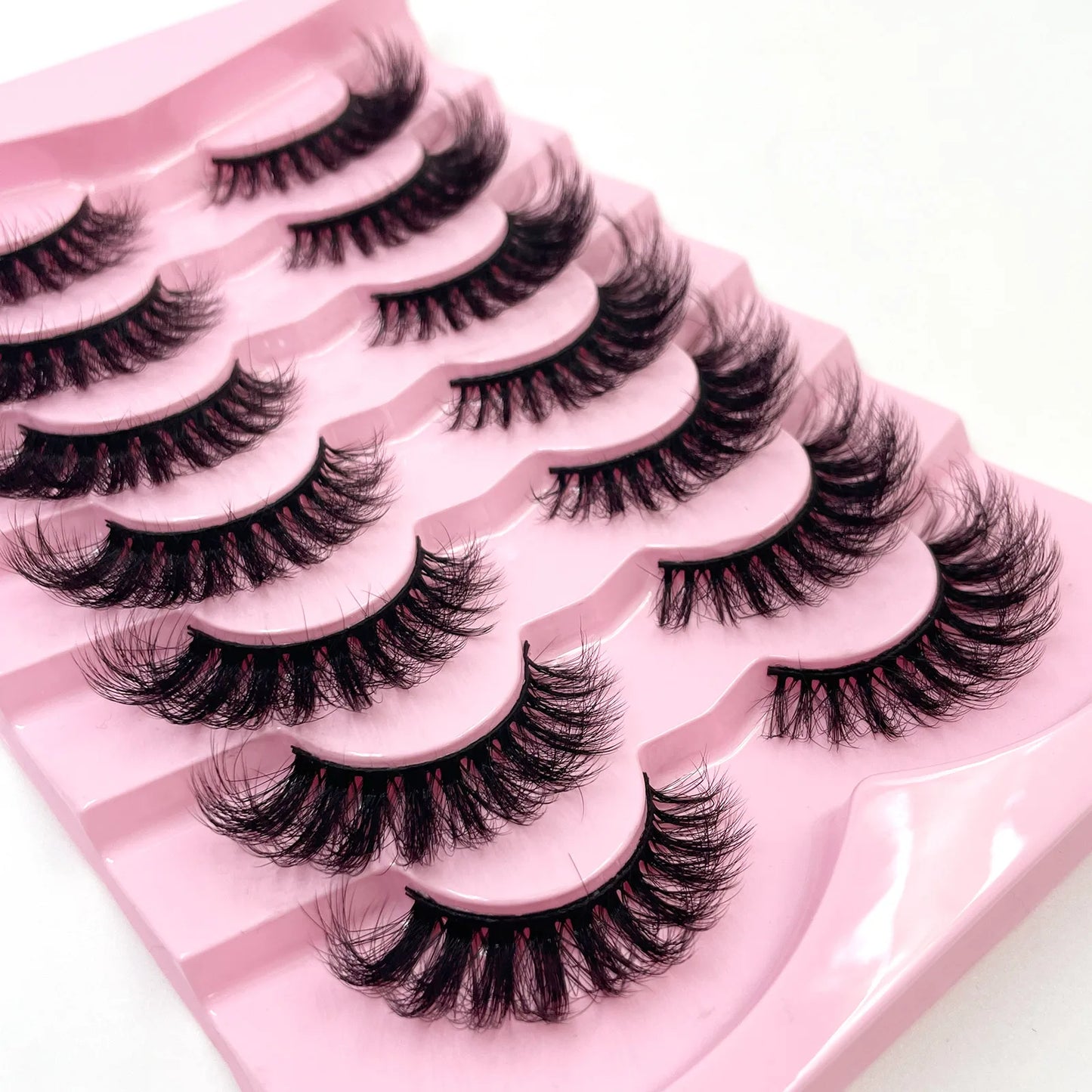 7 Pairs 3D Mink Full False Eyelashes Thick Dramatic Faux Lashes Wholesale Full Set
