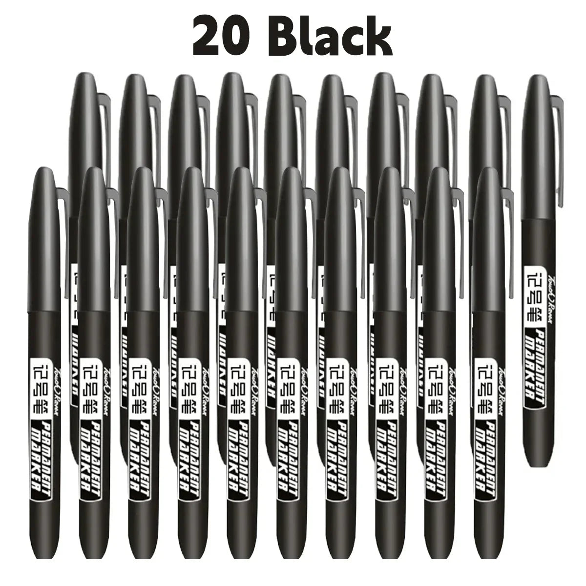 Permanent Maker Pen Set-Waterproof Drawing Markers in Black, Blue & Red