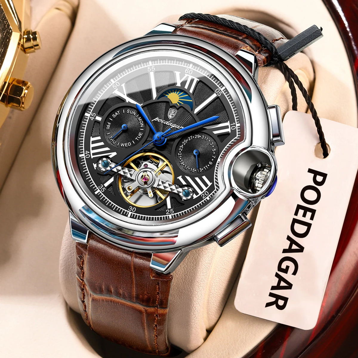 POEDAGAR 1413 Men's Automatic Watch with Day & Date Display