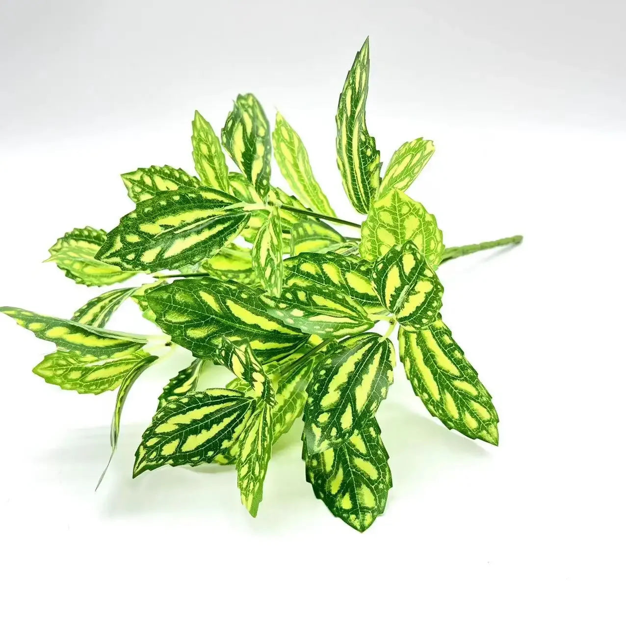 Artificial Silk Tortoiseshell Leaf Plant - Realistic Taro Dieffenbachia Fale Greenery for Home Decor