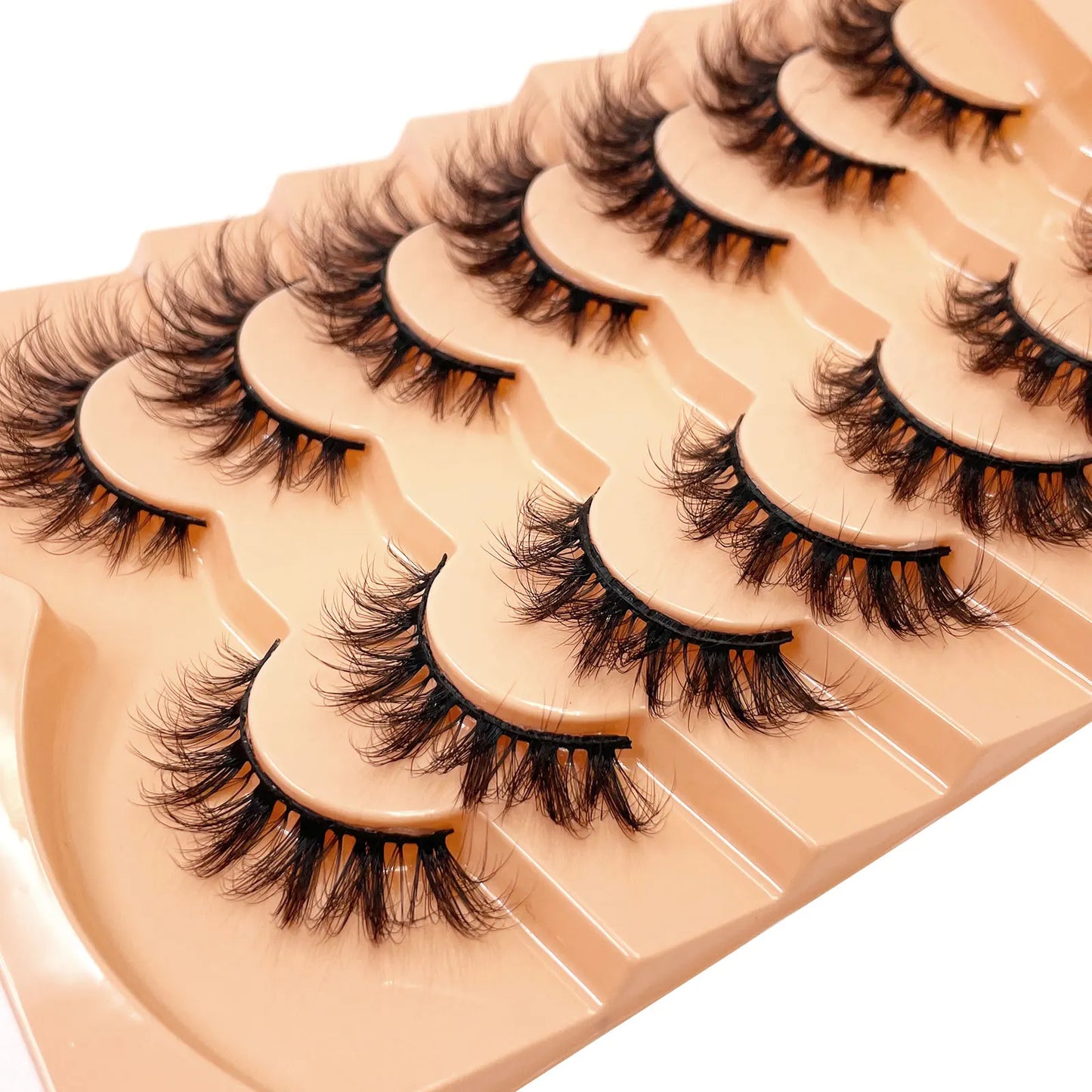 7 Pairs 3D Mink Full False Eyelashes Thick Dramatic Faux Lashes Wholesale Full Set