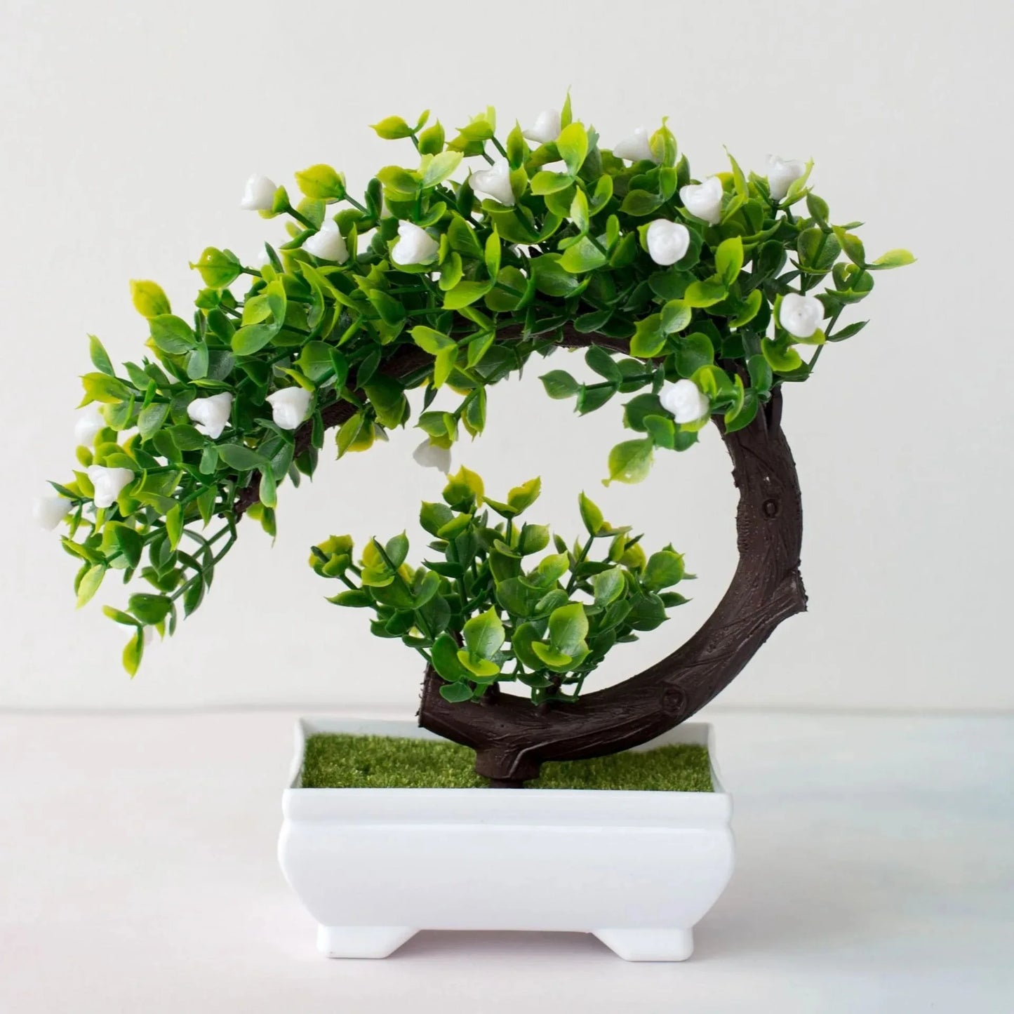 Artificial Bonsai with Faux Flowers Potted Fake Plant for Home, Wadding & Housewarmings Decor