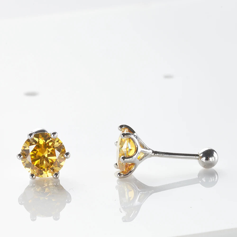 Moissanite Stud Earring - D Color 925 Sterling Silver for Women