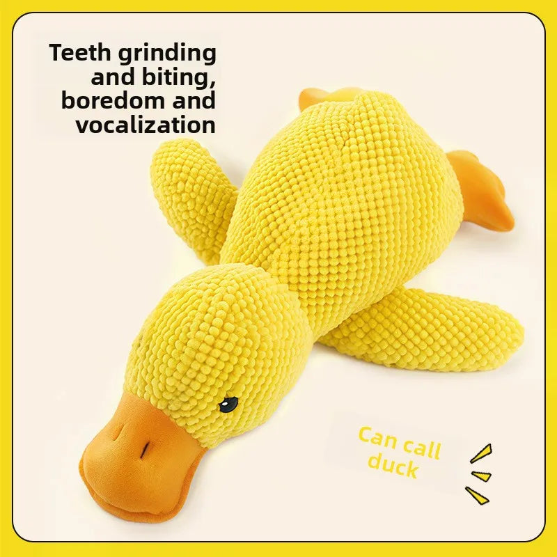 Claiming Duck Squeaky Plush Dog Toy- Soft Sleep Aid Companion Toy for Puppies & Dogs