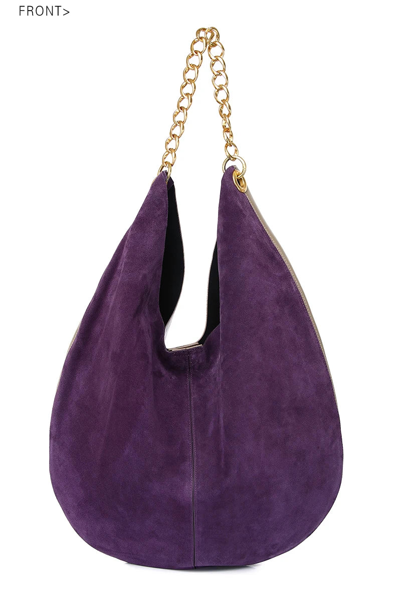 Women's Genuine Leather Chain Bag - Large Capacity Cowhide Shoulder Bag