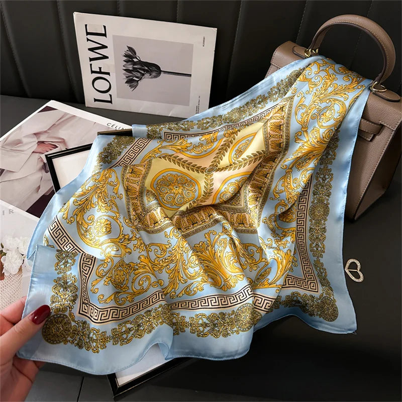 Luxury Silk Feeling Neckerchief for Women Designer Style Neck Wrap & Hair Accessory