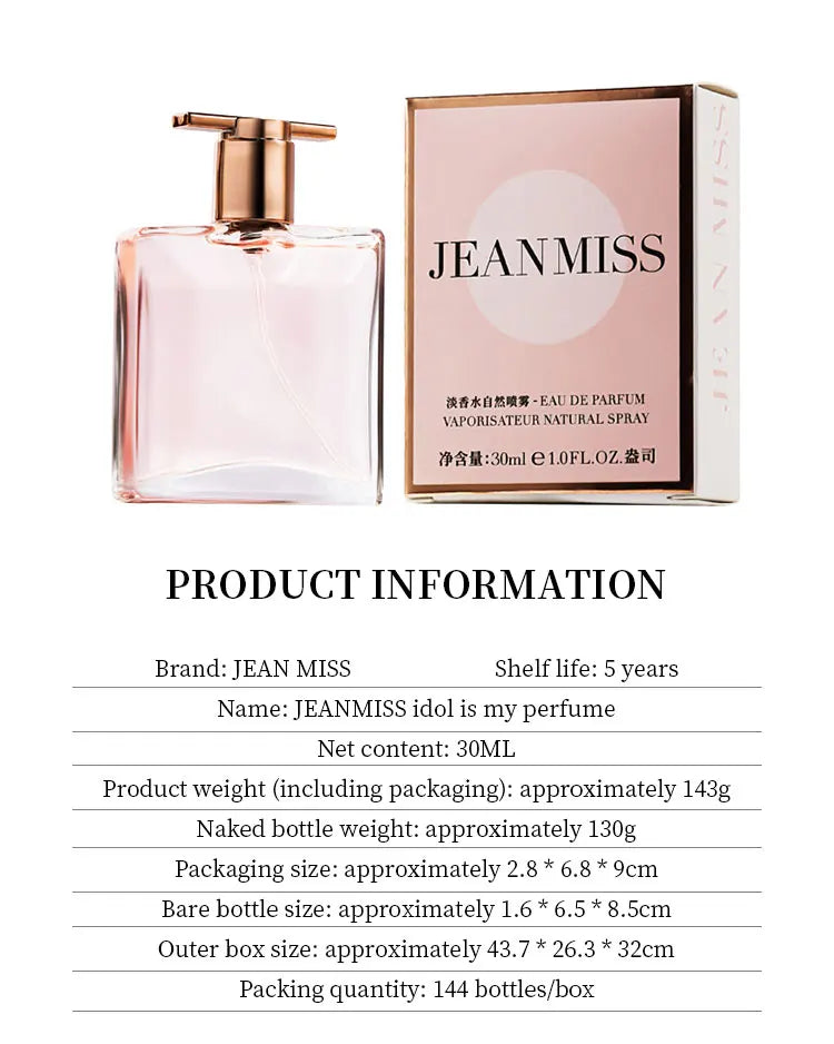 Hot Sale 50ml Eau De Parfum Spray Sweet Fruit Floral Notes Long Lasting Energetic Romantic Idol Perfume for Women
