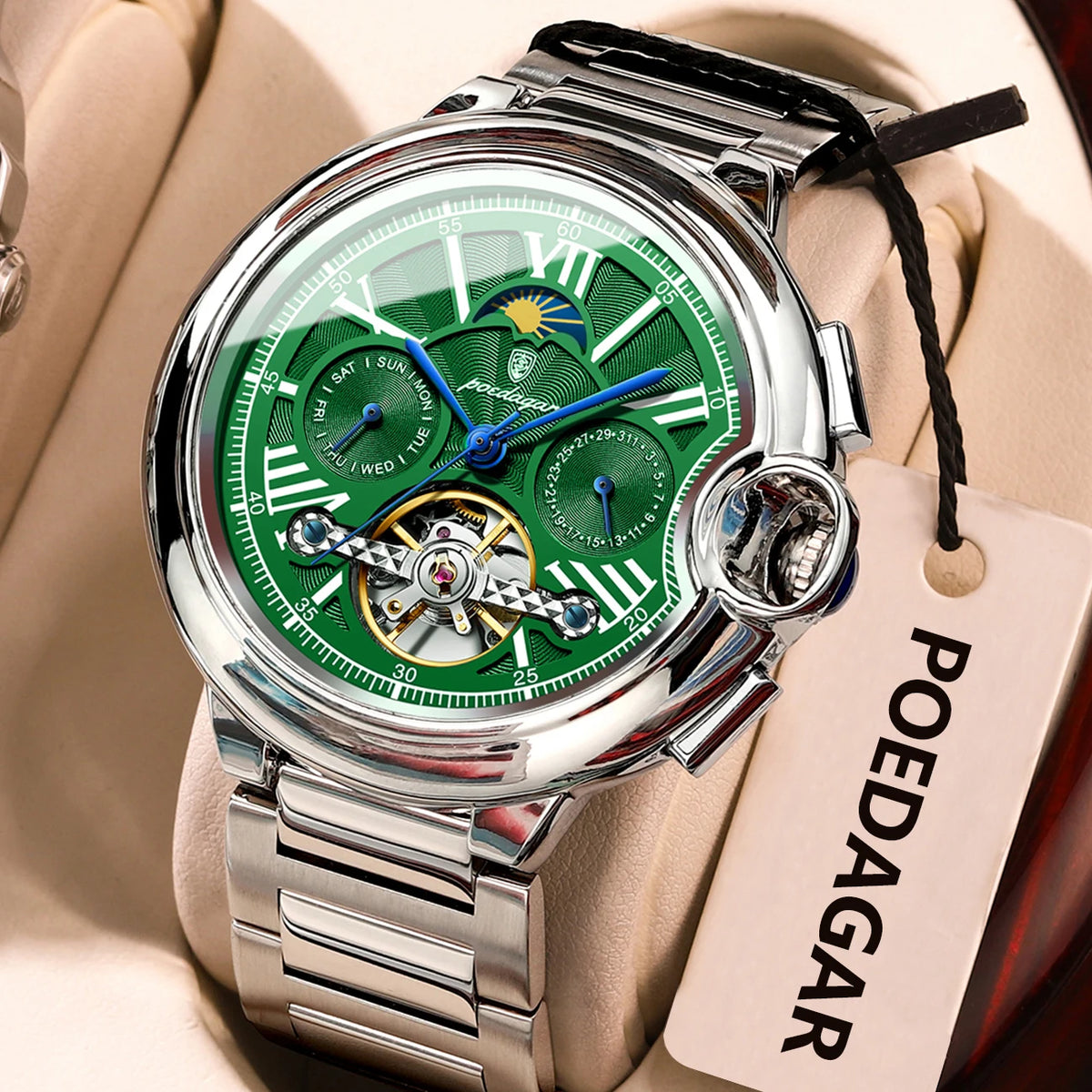 POEDAGAR 1413 Men's Automatic Watch with Day & Date Display