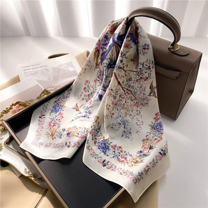 Luxury Silk Feeling Neckerchief for Women Designer Style Neck Wrap & Hair Accessory