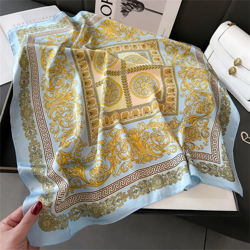 Luxury Silk Feeling Neckerchief for Women Designer Style Neck Wrap & Hair Accessory