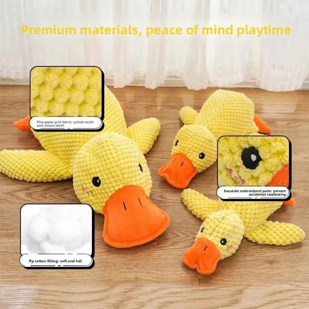 Claiming Duck Squeaky Plush Dog Toy- Soft Sleep Aid Companion Toy for Puppies & Dogs