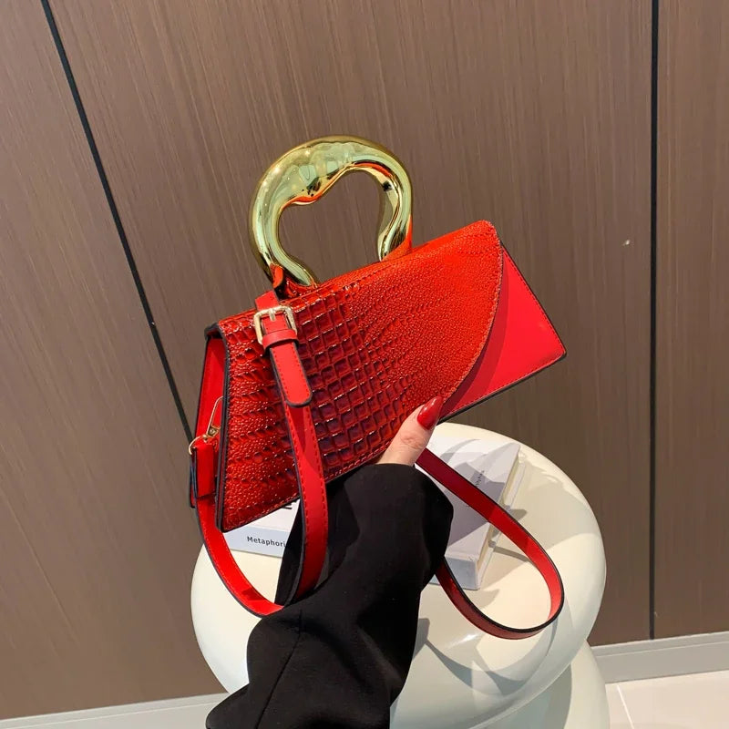 Solid Alligator PU Shoulder and Crossbody Bags Personality Designer Style High Quality Hand Bags for Women 2024 Fashion Hot Sale