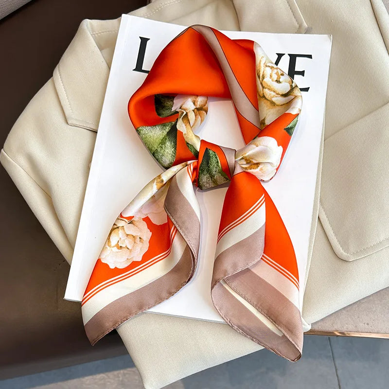Luxury Silk Feeling Neckerchief for Women Designer Style Neck Wrap & Hair Accessory