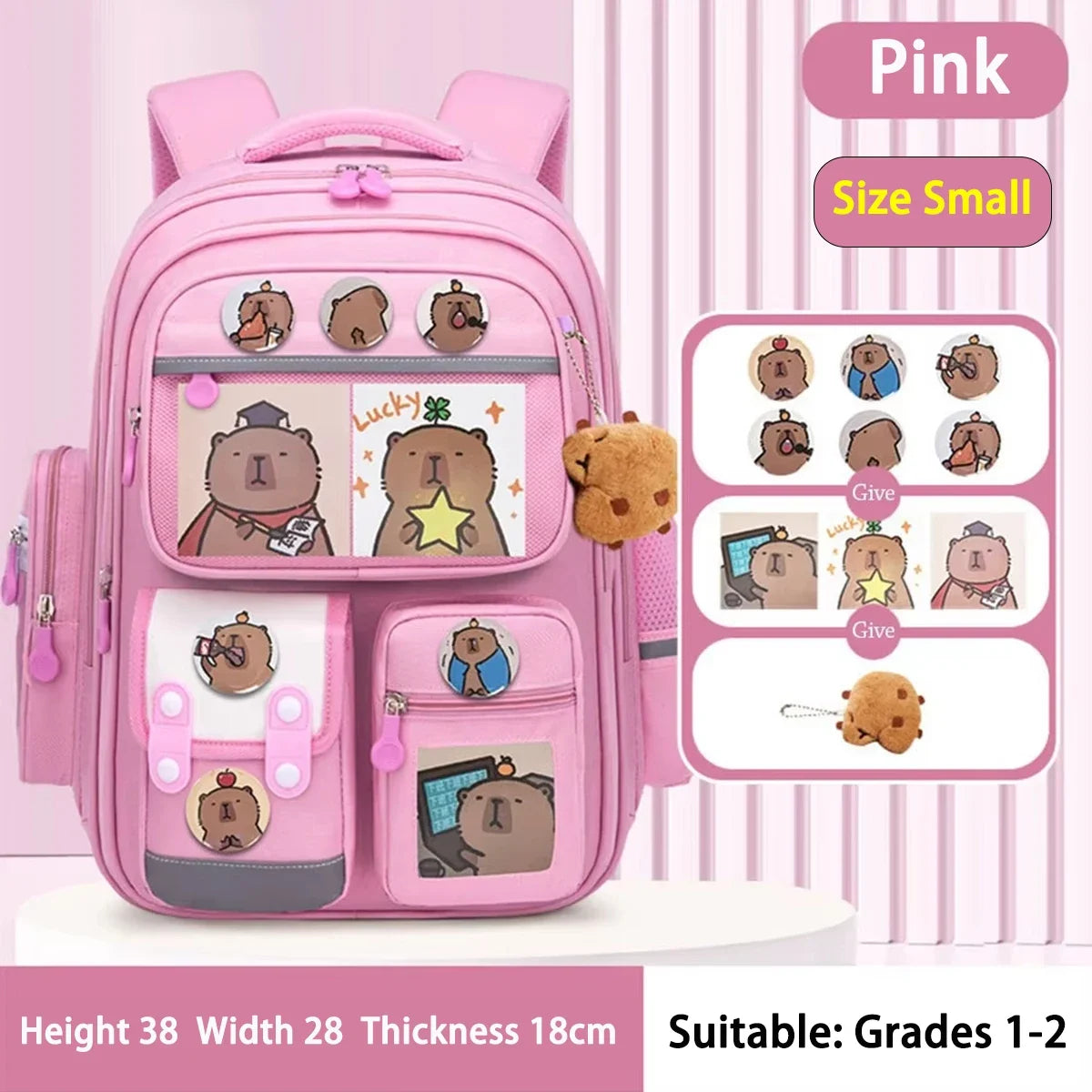Capybara School Bag -Waterproof Backpack for Kids & Students