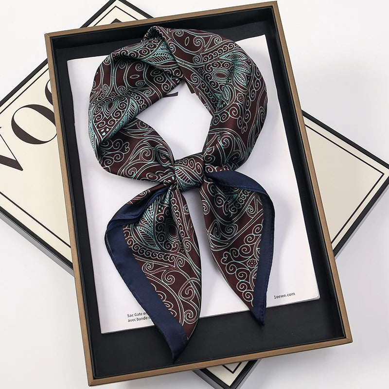 Bohemian Luxury Silk Square Scarf for Women Designer Print Shawl & Versatile Wrap
