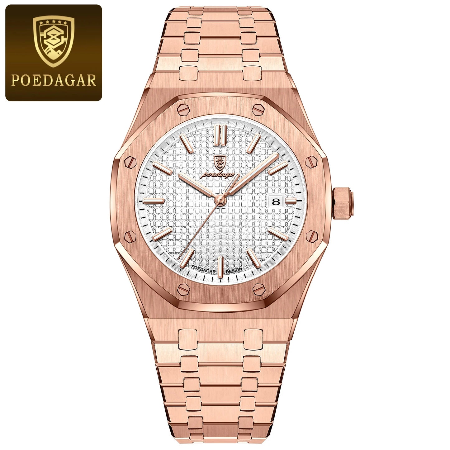 POEDAGAR Men's Luxury Watch -Luminous Waterproof Stainless Steel