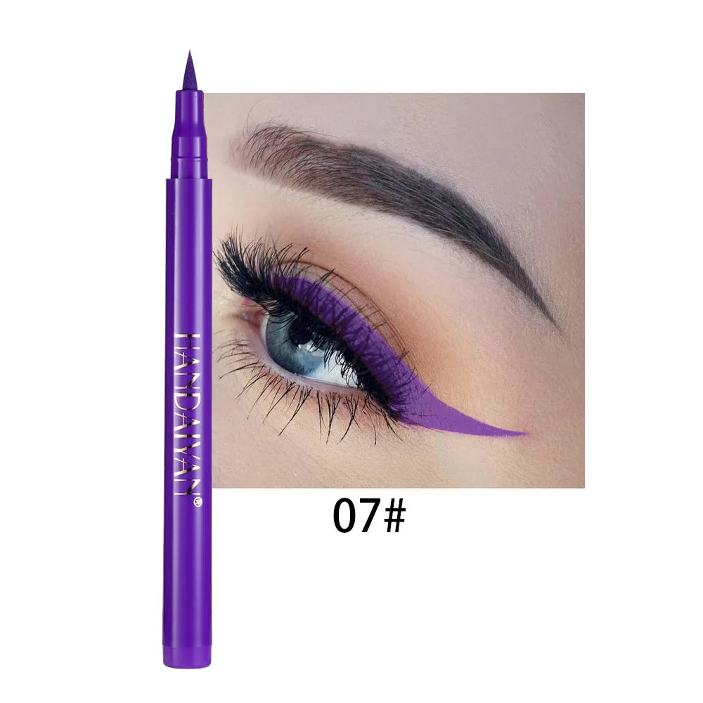 12- Color Waterproof Liquid Eyeliner Set - Vibrant Eye Makeup Pencils