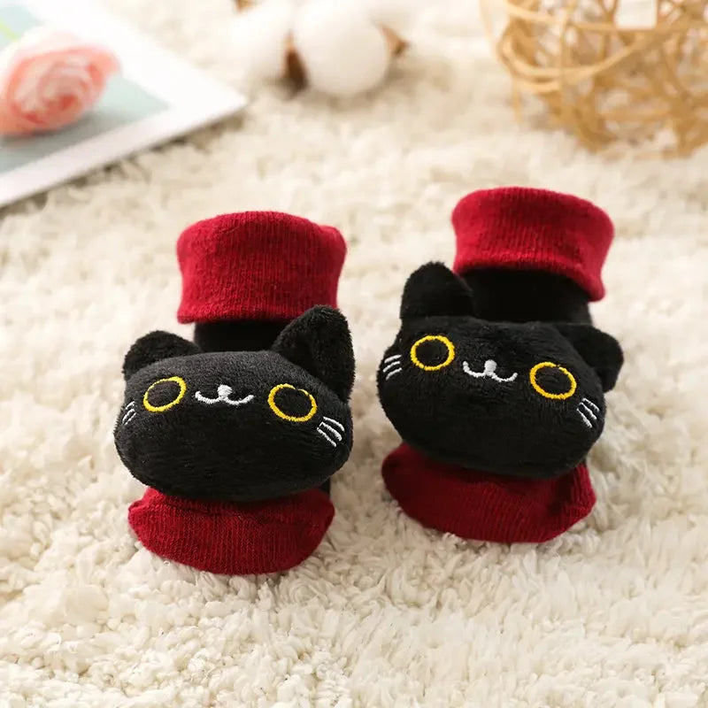 3D Cartoon Animal Baby with Bells - Non - Stop Cotton