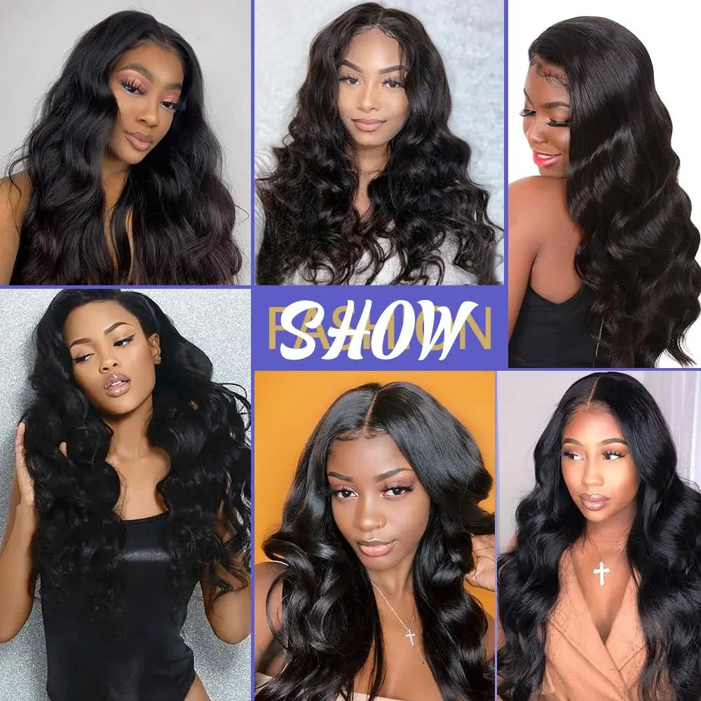 13x4 Transparent Lace Front Wig Front Wig Body Wave Human Hair Pre- Plucked Glueless for Women