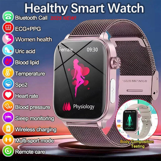 Premium Smart Watch - Fitness Tracker & Bluetooth Call Gold Silicone