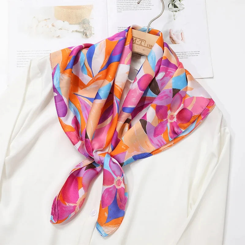 Luxury Silk Feeling Neckerchief for Women Designer Style Neck Wrap & Hair Accessory