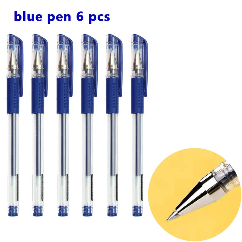 Glen Pens Set - Black Blue Red Refill Bullet Tip 0.5mm Smooth Writing Pens
