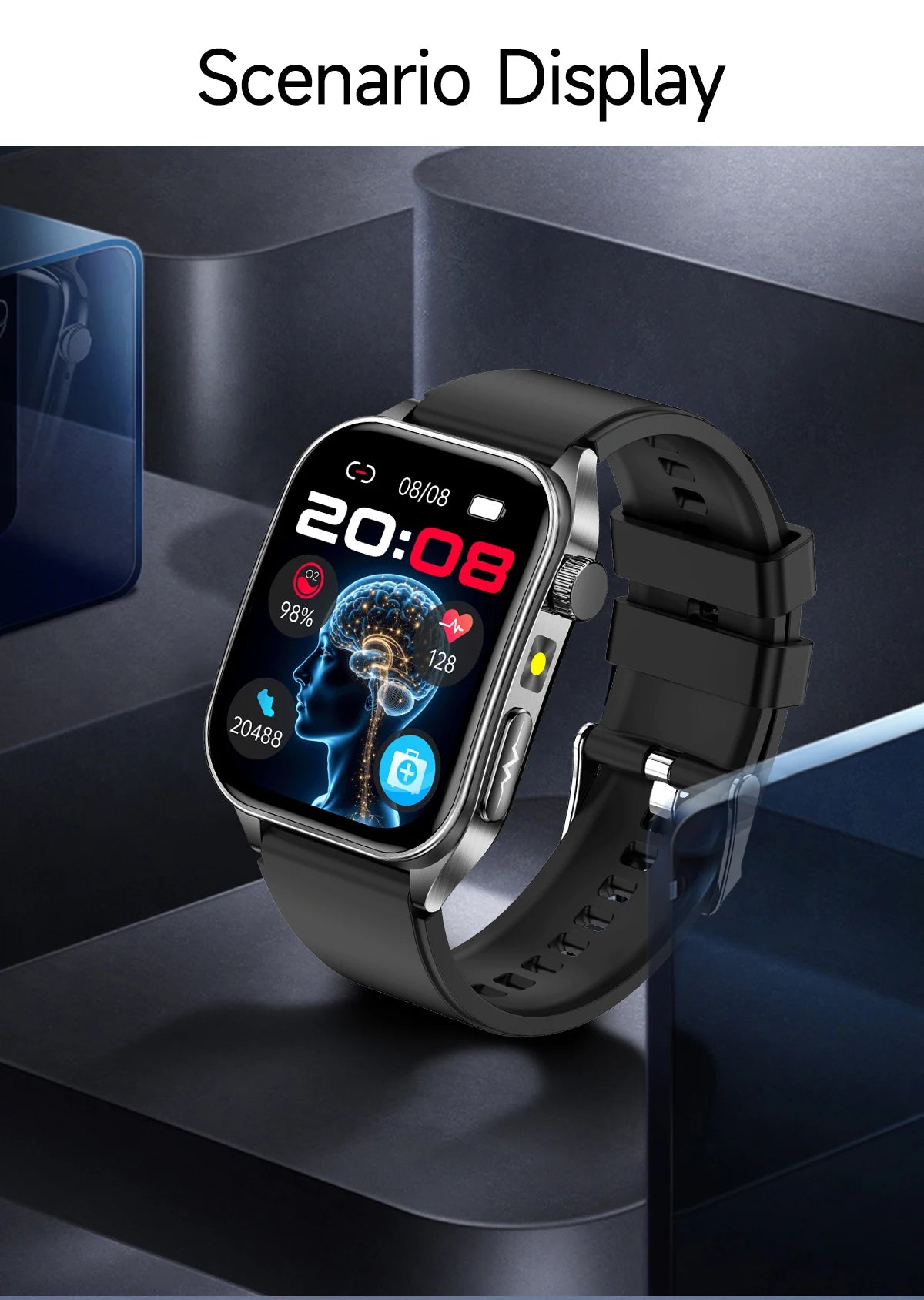 2025 Nursing Grade Laser Therapy Smartwatch- ECG PPG Blood Pressure Uric Acid Monitor