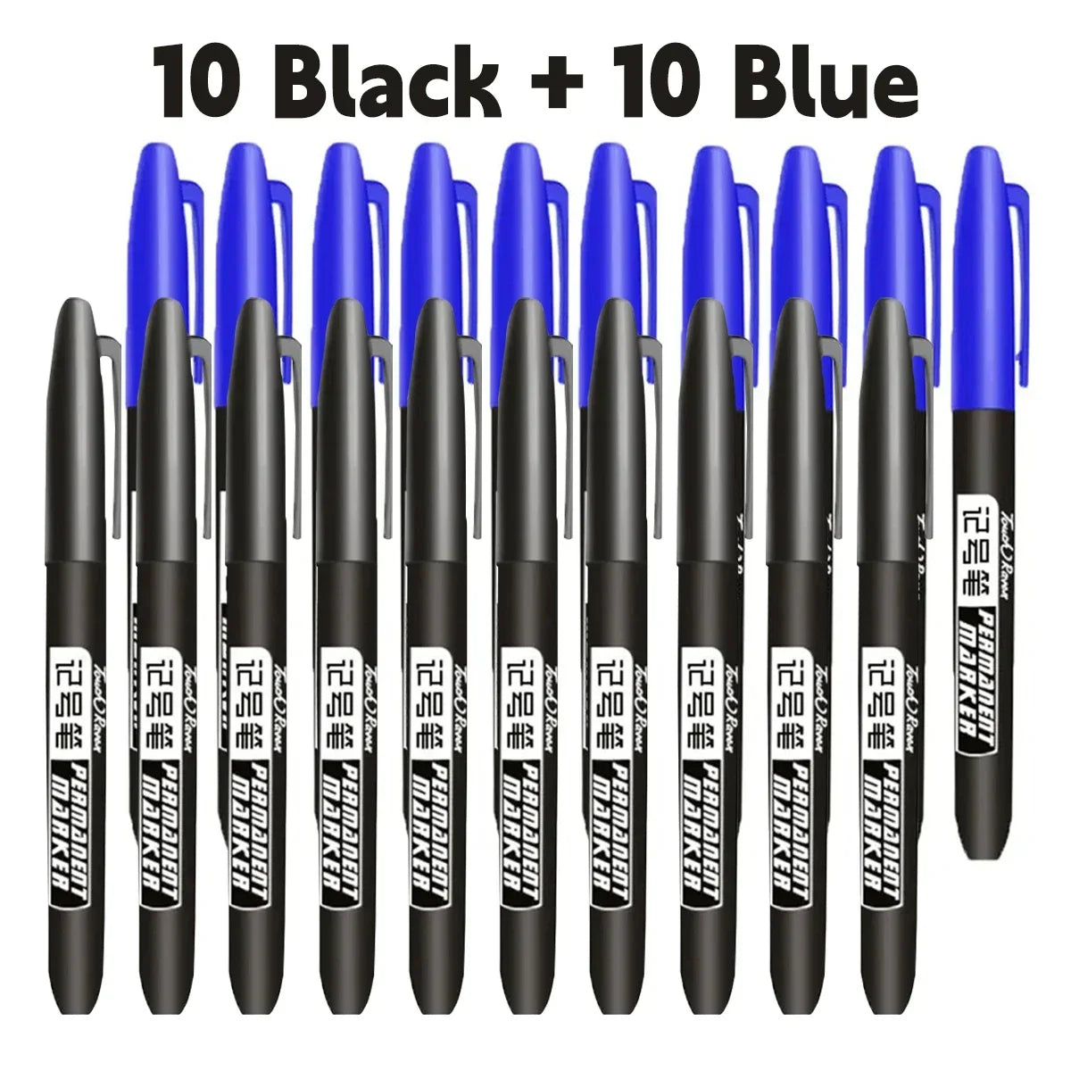 Permanent Maker Pen Set-Waterproof Drawing Markers in Black, Blue & Red