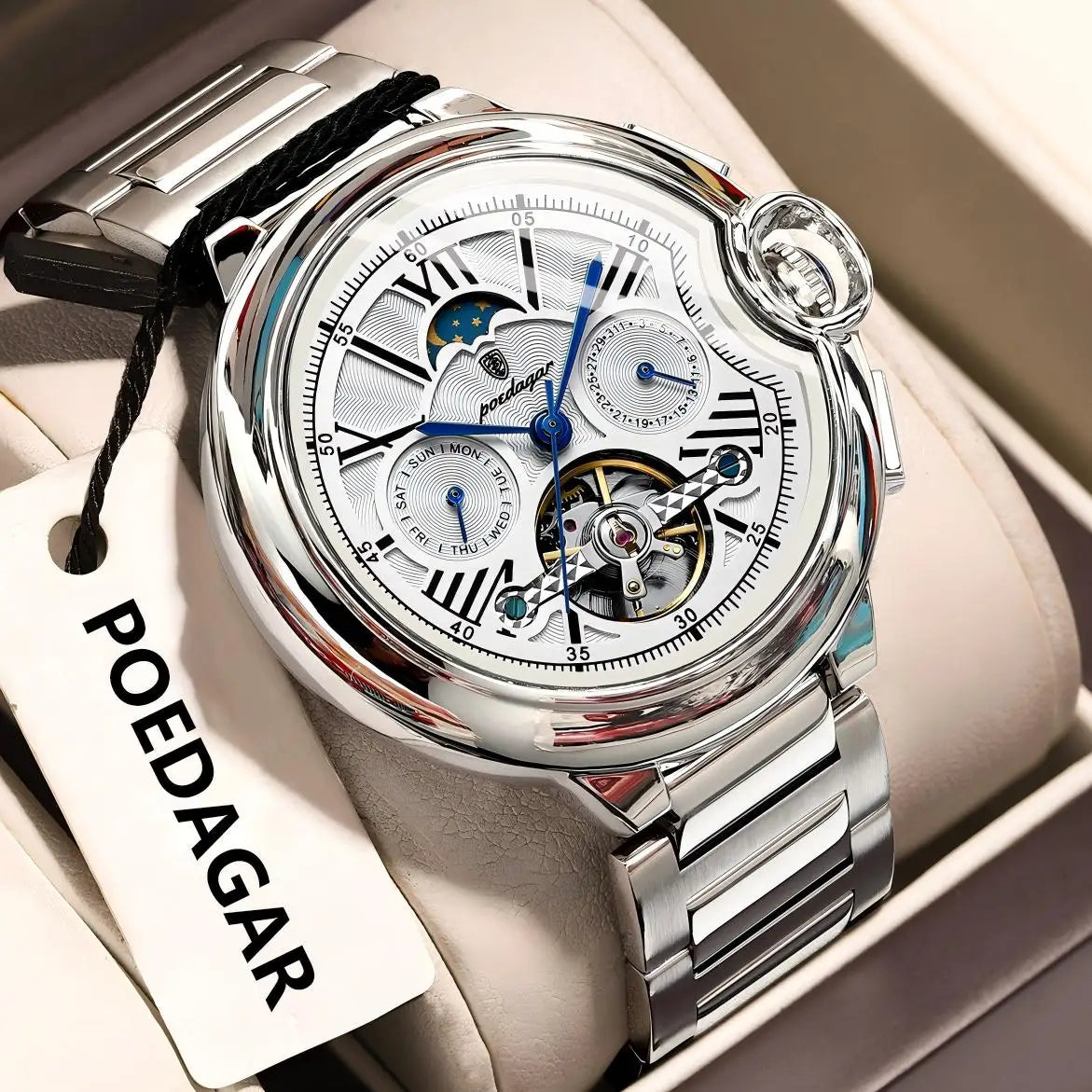 POEDAGAR 1413 Men's Automatic Watch with Day & Date Display