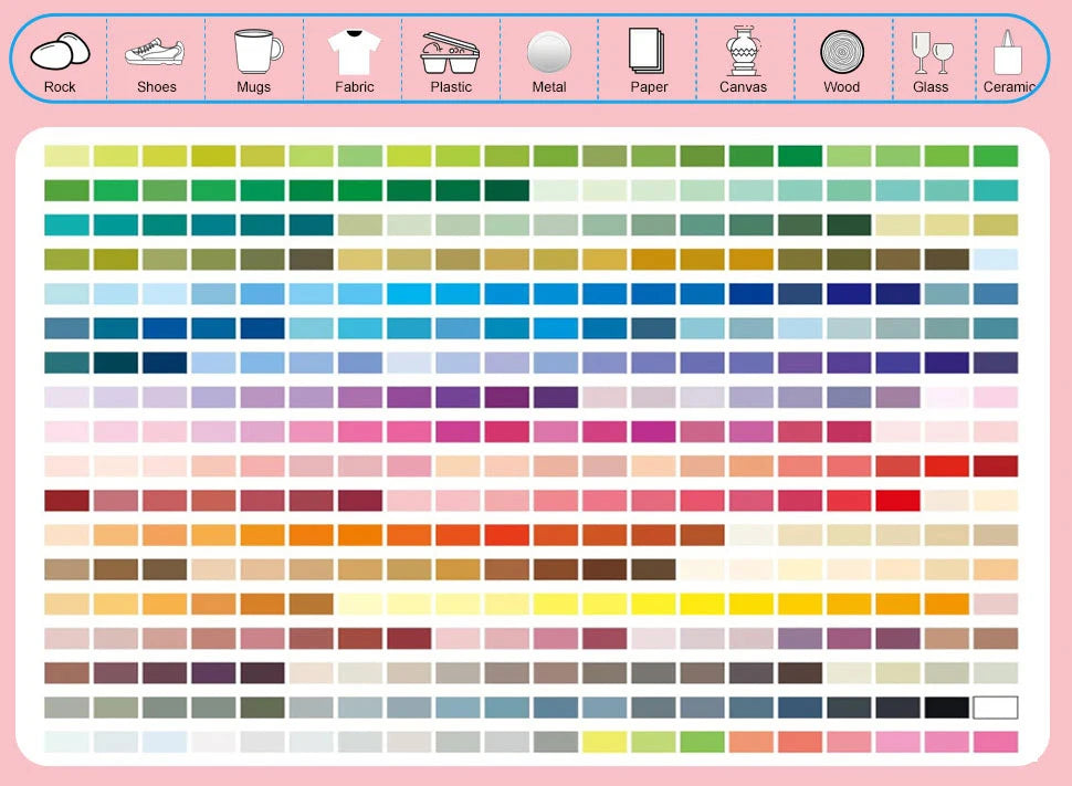12-366 Colors Acrylic Set- Waterproof Art Brush Pens for Drawing