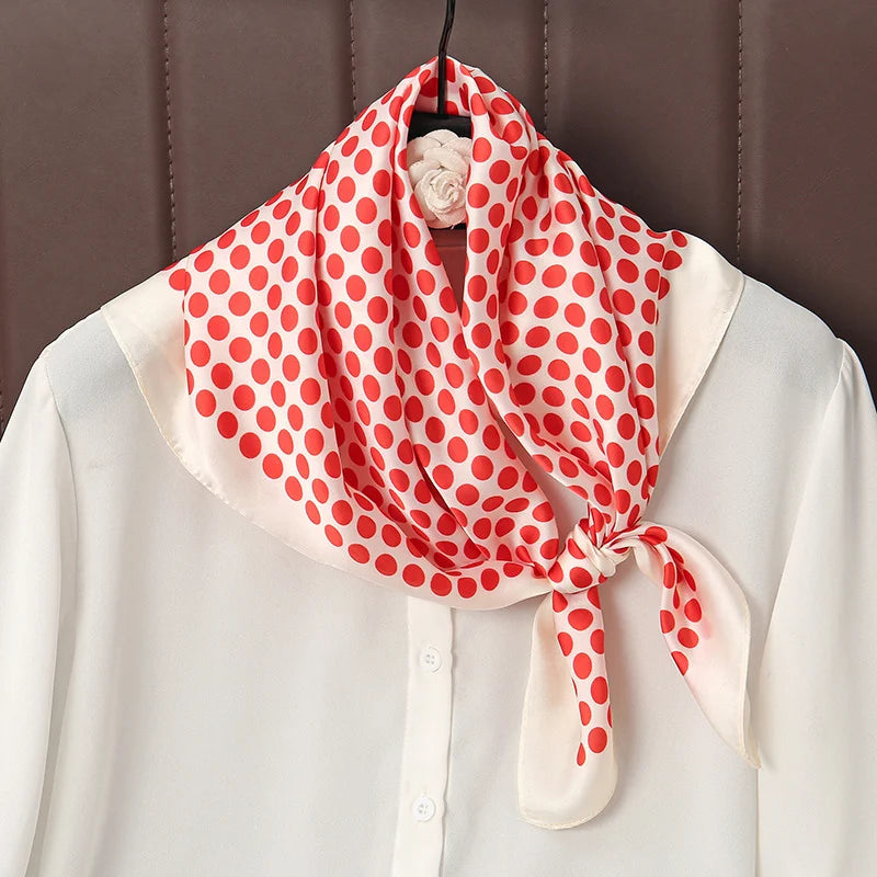 Luxury Print Satin Silk Square Scarf for Women Hijab Shawl & Elegant Wrap Accessory