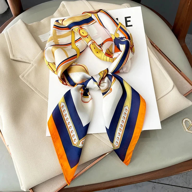 Luxury Silk Feeling Neckerchief for Women Designer Style Neck Wrap & Hair Accessory