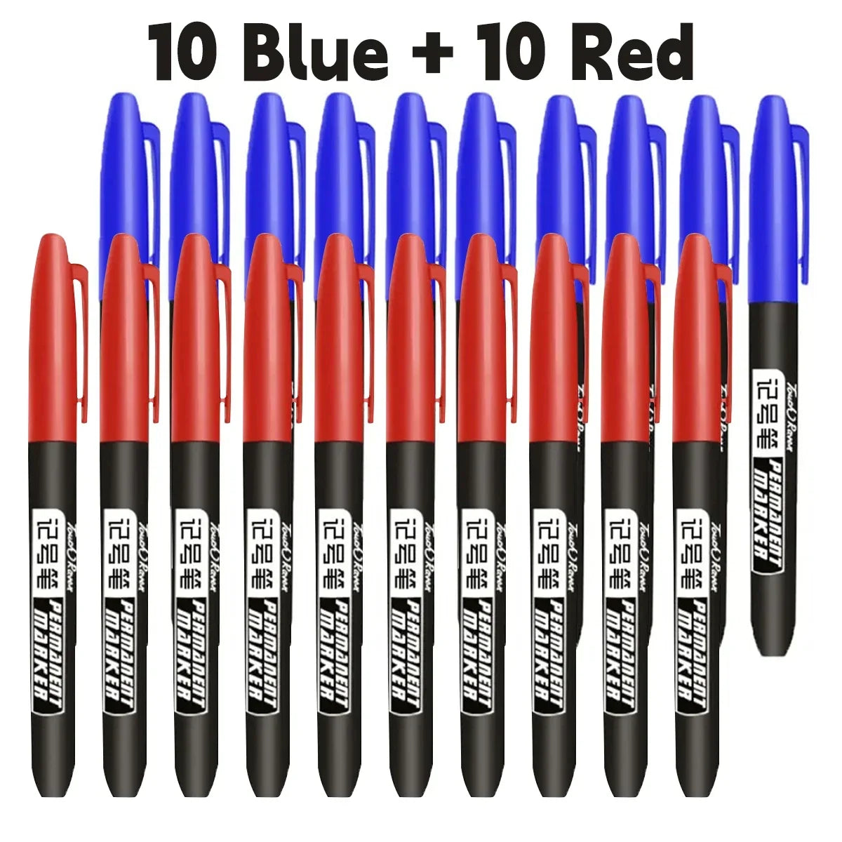 Permanent Maker Pen Set-Waterproof Drawing Markers in Black, Blue & Red