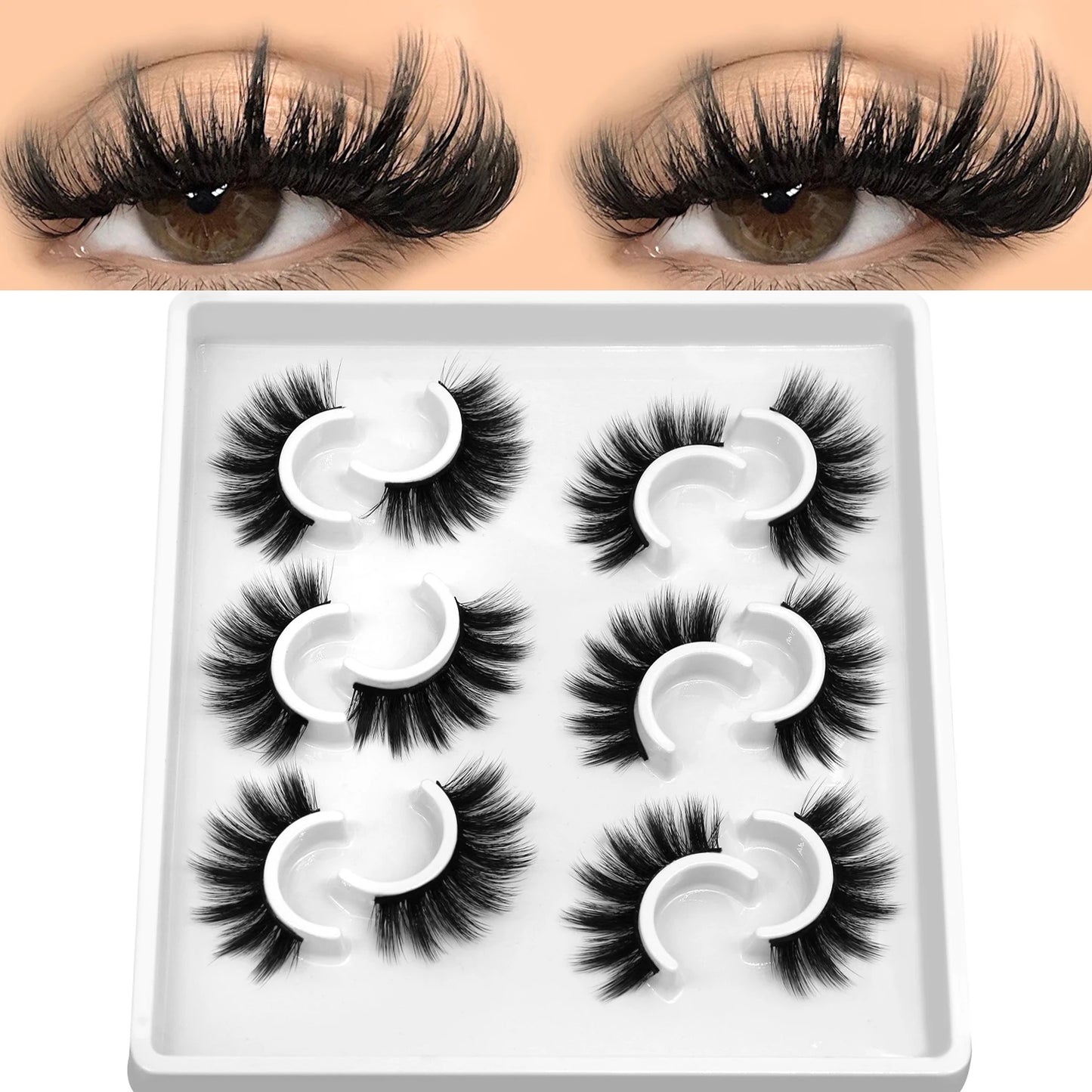 Velrinay 3D Mark Lashes soft Natural False Eyelashes Faux Mink Eyelash Extension