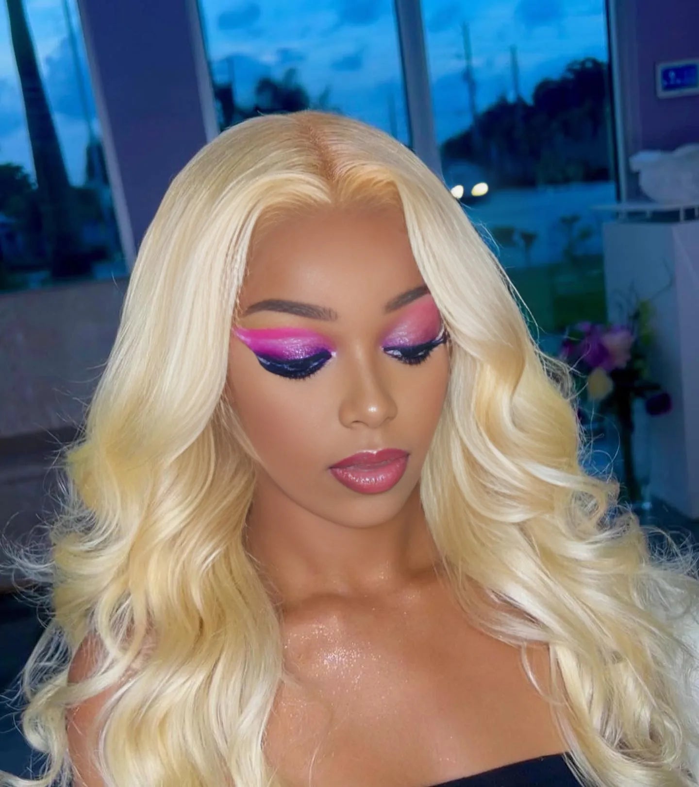 13x4 Lace Front Wig 613 Blond Body Wave Brazilian Human Hair 220 Density Pre- Plucked