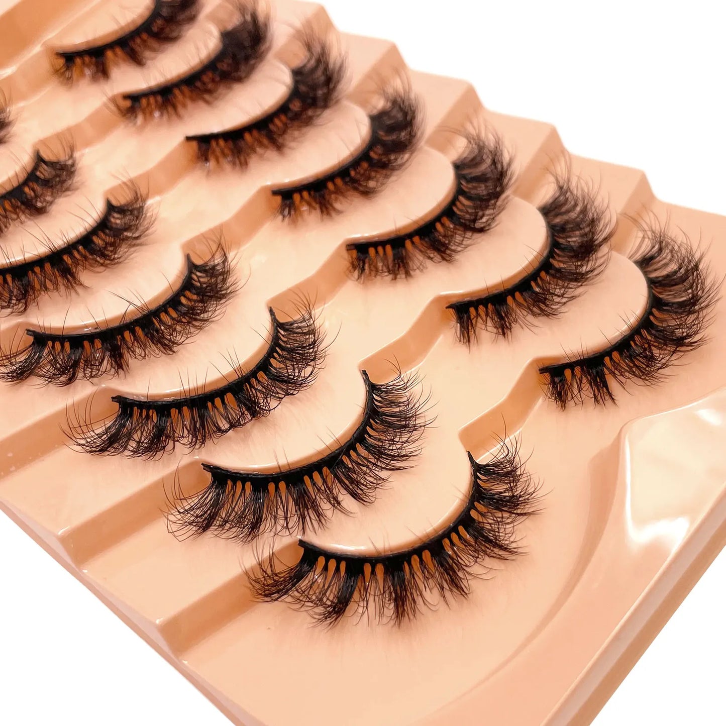 7 Pairs 3D Mink Full False Eyelashes Thick Dramatic Faux Lashes Wholesale Full Set