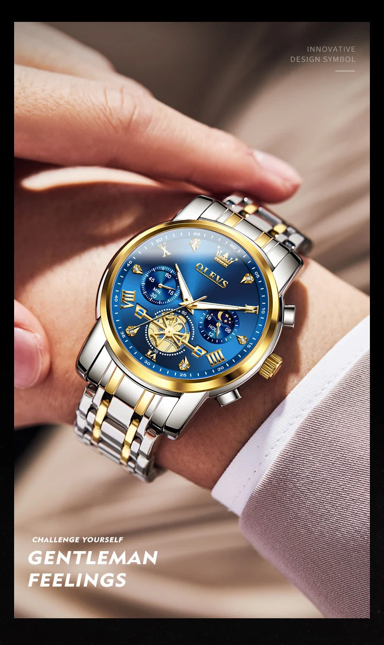 OLEVS Men's Classic Multifunctional Flywheel Automatic Watch -elegant & Precise