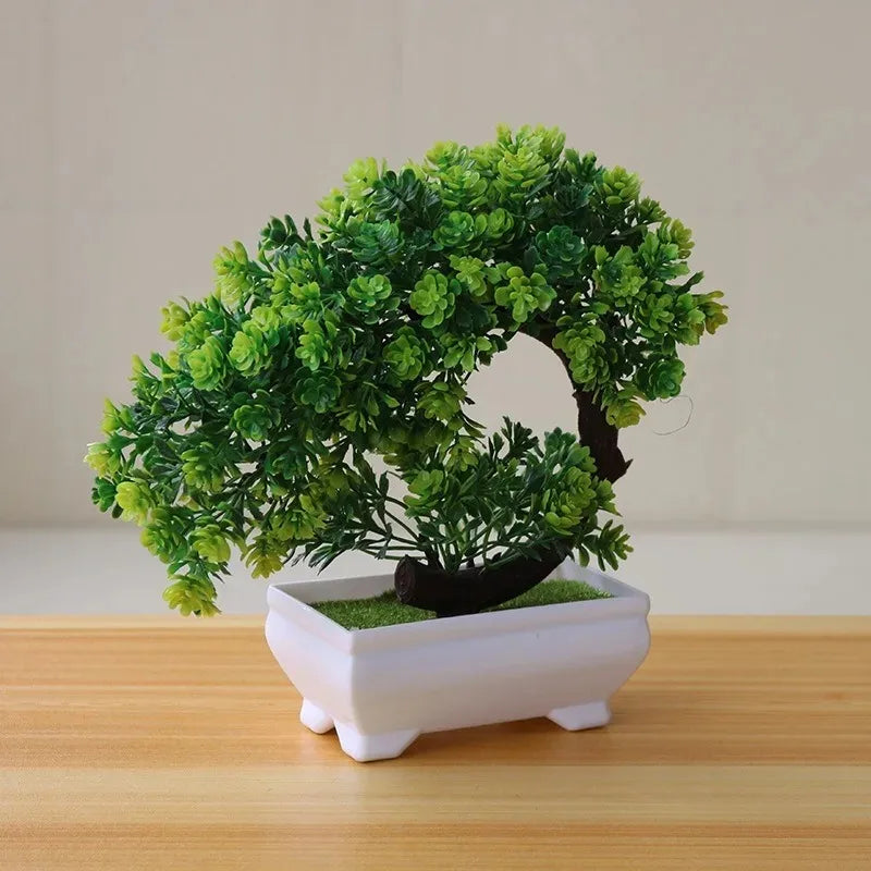 Artificial Bonsai with Faux Flowers Potted Fake Plant for Home, Wadding & Housewarmings Decor