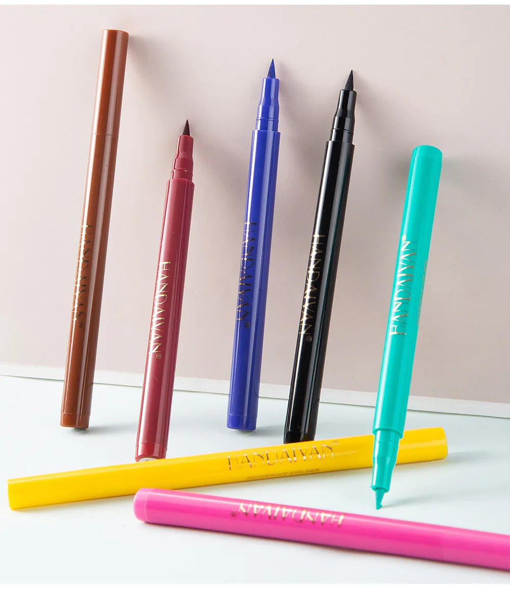 12- Color Waterproof Liquid Eyeliner Set - Vibrant Eye Makeup Pencils