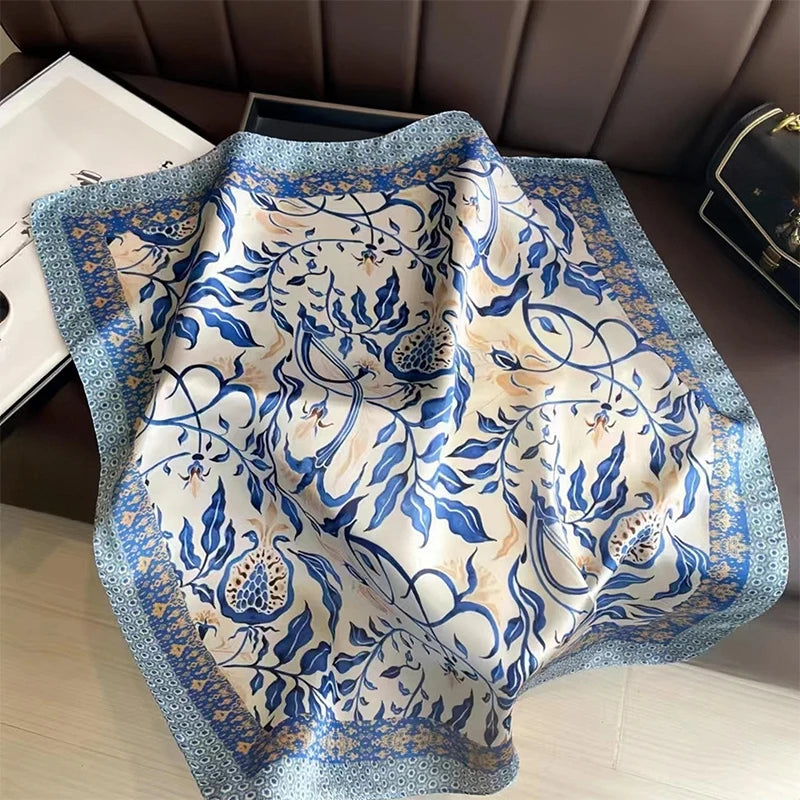 Luxury Silk Feeling Neckerchief for Women Designer Style Neck Wrap & Hair Accessory